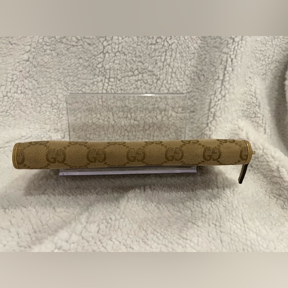 Gucci Tan GG Monogram Zip Around Wallet - Picture 9 of 12